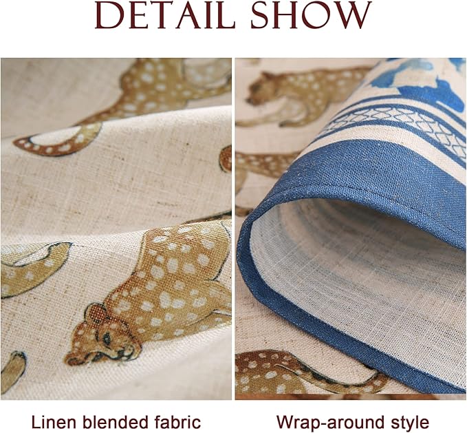 patdrea Designer Leopard Animal Linen Small Table Cloth for Square Table,Vintage Breathable Soft Tablecloth,Dacorative Cover for Kitchen Dining,Holiday,Christmas,Thanksgiving,67"x67"-from