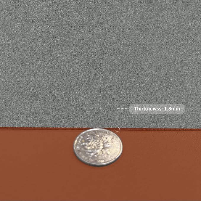Leather Table Cover,1.8mm Thick,36x72 Inch Table Protector,Table Protector for Dining Room Table,Dining Table Cover,Table Cover Protector,Table Pad,(Brown+Gray,36x72)