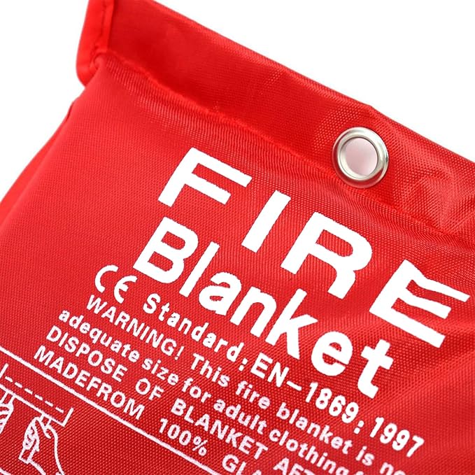 Parcil Distribution PD-452 Emergency Fire Blanket Car Emergency Kit Fire Extinguisher for Home & Kitchen, Woven Fiberglass Household Essentials, Chemical Free, No Mess, Heat Resistant Blanket, Large