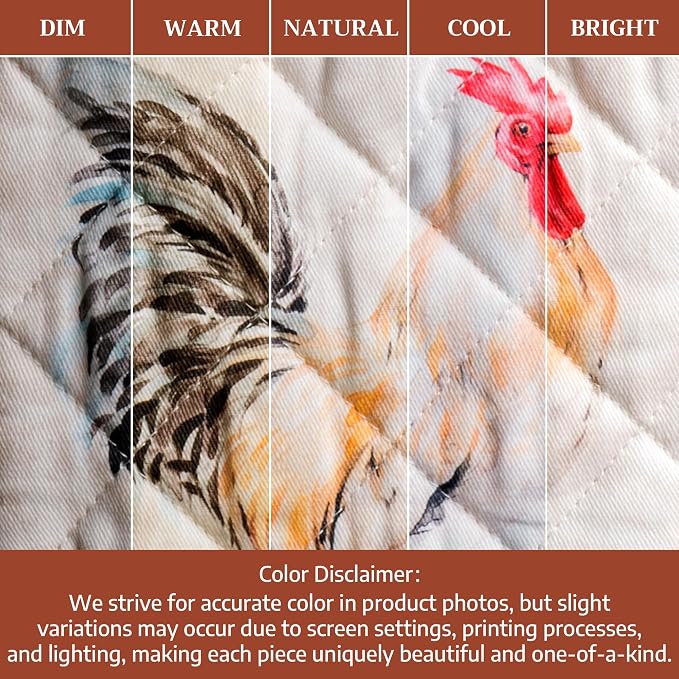 Maison d'Hermine Oven Gloves 100% Cotton Oven Mitt 7" x 13" with Loop Heat Resistant, BBQ, Cooking Gloves, Baking, Grilling, Kitchen, Handling Hot Pans Spring/Summer (Pack of 1, Campagne) | With Loop Heat Resistant BBQ Cooking Gloves Baking Grilling Ki...