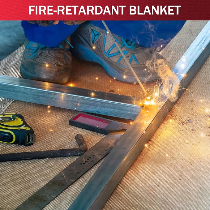 2 Pack Welding Blanket 6x8 ft - Heavy Duty Fiberglass Fire Resistant Blankets, 1022 °F High Temp Insulation Blanket, Heat Resistant Fabric for Industrial, Smoker, Camping, Grill