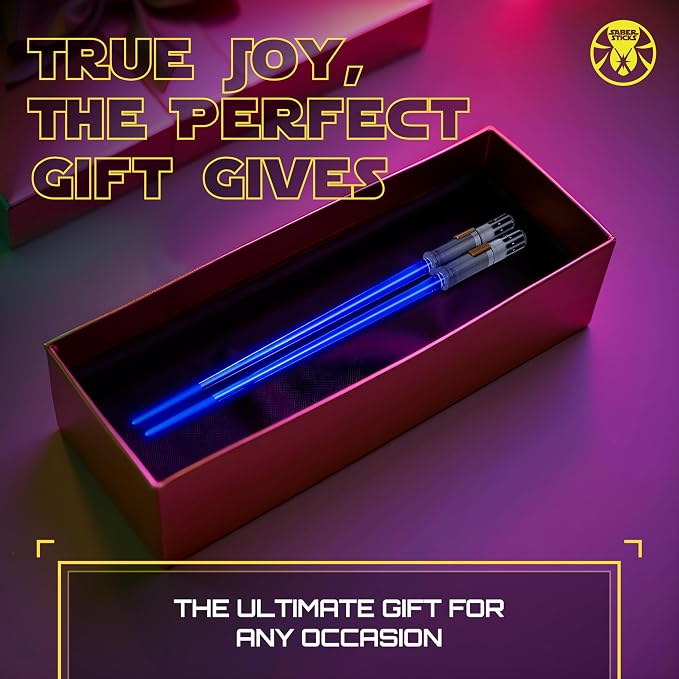Lightsaber Chopsticks Light Up Star War Chopsticks Light Up Mini Light Saber Chopstick for Adults Cool Chopstick Light Saber Chop sticks Led Chop stick Jedi Chop sticks 12 Modes 1 PAIR