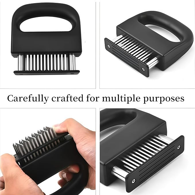 Meat Tenderizer with 48 Stainless Steel Ultra Sharp Needle Blades Heavy Duty Cooking machine, Detachable Kitchen Cooking Tool, perfect for, pork chops, chicken, and barbecue, a steak tenderizing tool‌