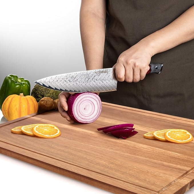 24"x18" XXL Extra Large Acacia Wood Cutting Boards for Kitchen Non Toxic | Big Wooden Cheese Charcuterie Boards Hardwood Solid Chopping Board Bread Butcher Block Giant Turkey Serving Meat Bread Board