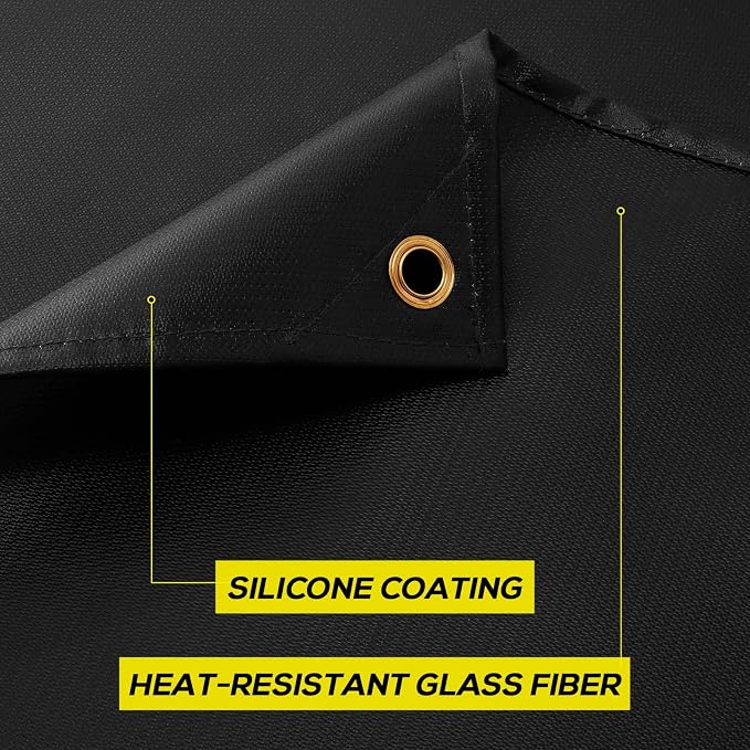 4x6ft Welding Blanket, Silicone Coated Fiberglass Fire Blanket, Welding Blanket Fireproof, Designed for in Home and Outdoor Use for Professional and Heavy-duty Welding, Cutting, and Other Uses