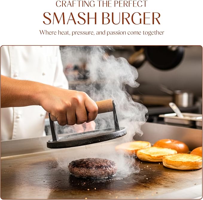 Bellemain Smash Burger Press, Grill Press, Bacon Press, Meat Press - 7 Inch