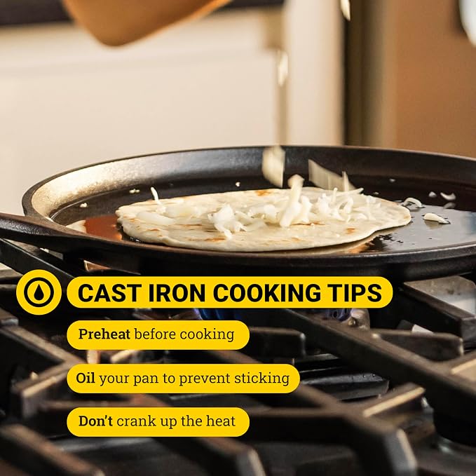 Lodge Seasoned Cast Iron Square Griddle - 11 Inches - Durable Pan - Cast Iron Cookware for Pancakes, Eggs, Bacon & Grilling Favorites