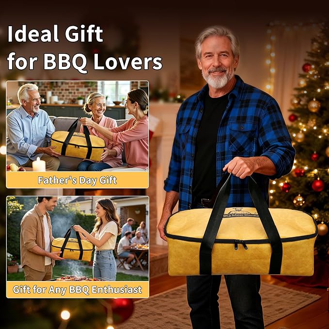 BBQ Blanket for Resting Meat, Meat Resting Blanket for Grilling Accessories, Reusable Smoker Grilling Meat Insulated Resting Bag, BBQ Accessories for Large Brisket, Gifts for Men & Dad