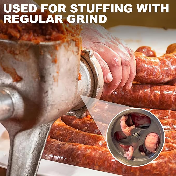 #12 Meat Grinder Plate, 3-Hole Sausage Stuffer & Coarse Grinding | #12 steel, rustproof & durable, 3-hole for fast sausage stuffing, Coarse grind for meat, Easy to clean & maintain.