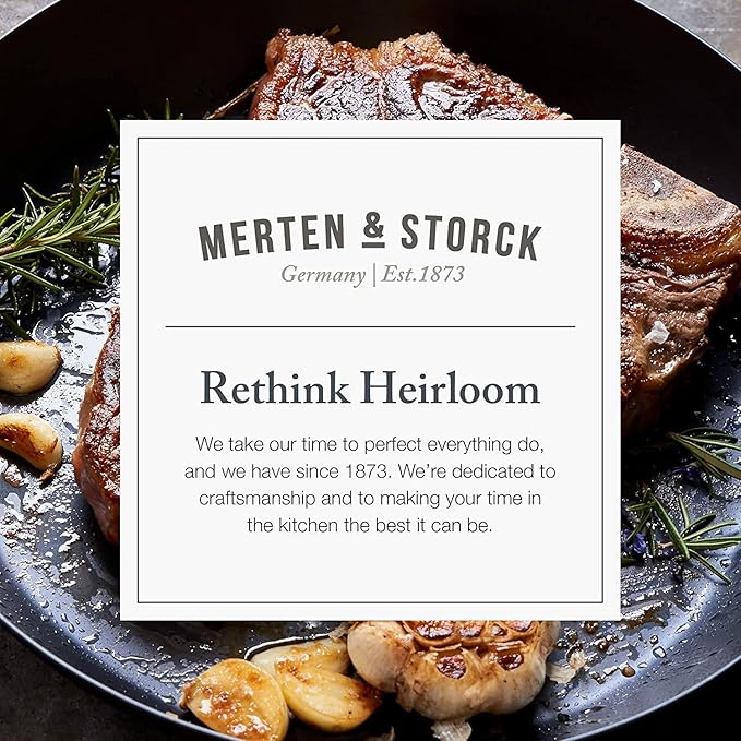 Merten & Storck Pre-Seasoned Carbon Steel 8” Frying Pan Skillet,Use on Induction,Stove and Grill,Durable,Even-Heating,for Searing,Grilling,Oven Use,and Campfire,Indoor/Outdoor,(Pack of 6)