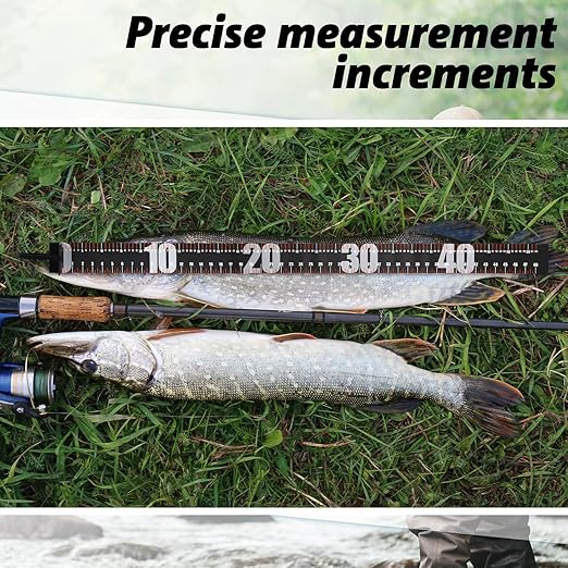 VioraWhite 2 Pcs 48 Inch Fishing Ruler Fishing Measuring Tape with Bump Board Waterproof Portable Roll up Fish Measuring Board Device Tool for Crappie Tuna Shark Swordfish
