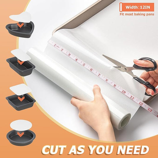 Silicone Baking Mat Roll, Non-Stick Heat Resistant Food Grade Baking Mats, Non-Slip Reusable Air Fryer Linner, Freeze Dryer Mat, Counter Mat, Oven Liner, Refrigerator Liners - 12IN x 8FT