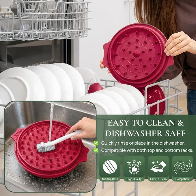 Large Chicken Shredder Tool Twist BPA Free Food Grade Material | Manual Meat Shredder Twist for Shredding, Chicken Breast Shredder Tool with Cleaning Brush, Ergonomic Handles, Non Slip Base