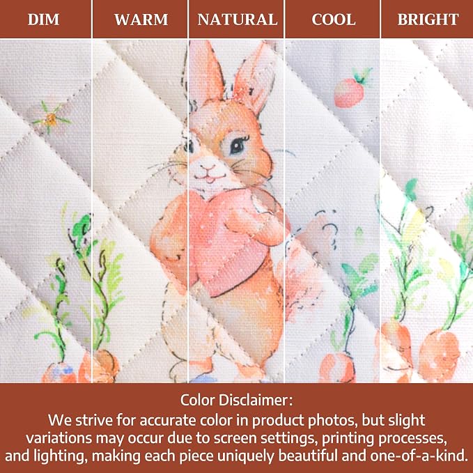 Maison d' Hermine Pot Holders 100% Cotton Potholders (8" x 8", Pack of 2) | Heat Resistant Hot Pads with Loop BBQ Cooking Baking Farmhouse Kitchen Handling Hot Pans Spring Summer - Bunny Party