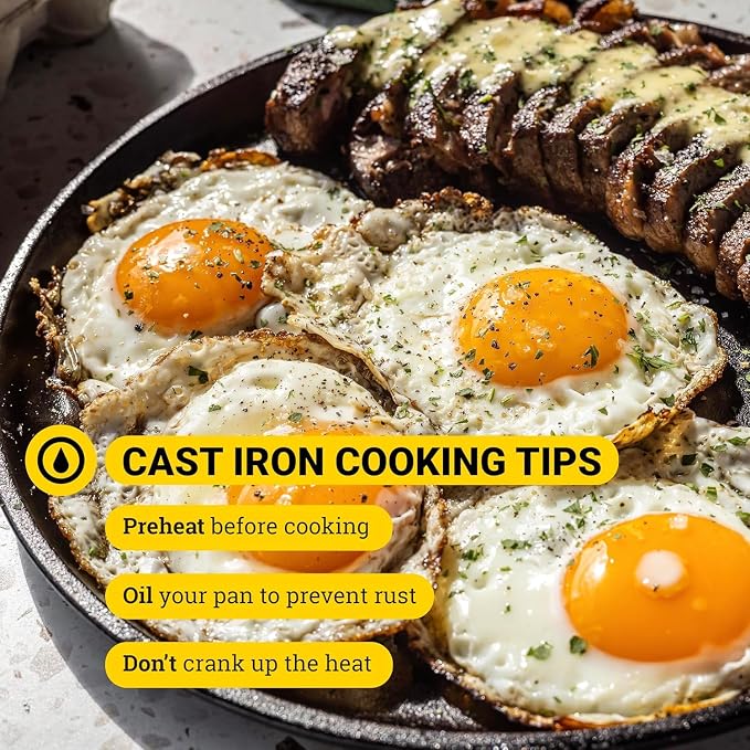 Lodge Round Seasoned Cast Iron Griddle, Round-Shaped, Pre-Seasoned Iron Griddle Pan - Non-Toxic, PFAS-Free Cookware - Compatible with Stovetop, Oven, Grill, or Campfire, 10.5 Inch (Pack of 3)