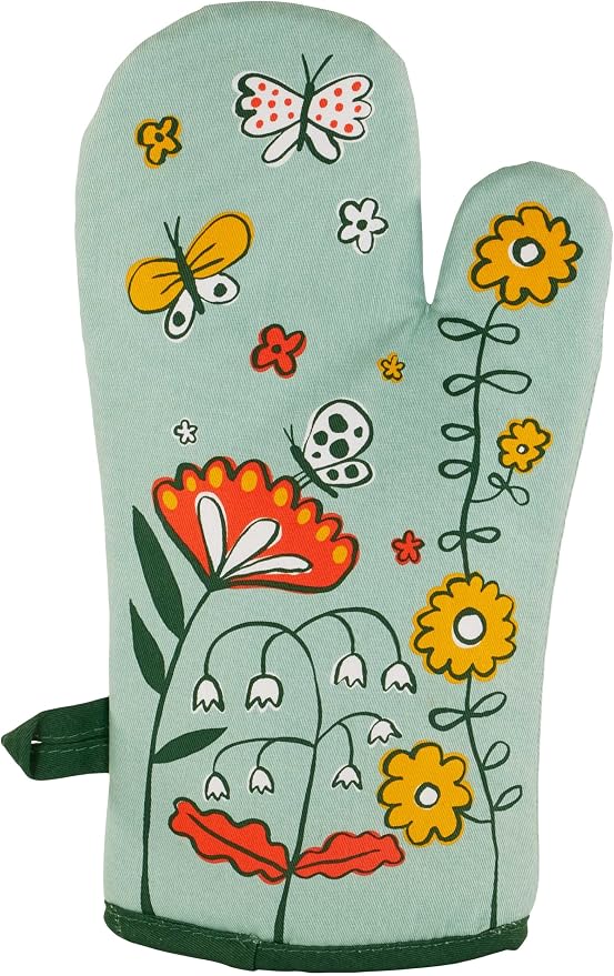 Blue Q Please, One Storm at a Time Funny Oven Mitts - Cute Oven Mitts, Home Kitchen Gifts, Cooking Accessories, Super-Insulated Quilting, Comfy Natural-Fitting Shape, 100% Cotton, Size 12.5"L x 7.5"W