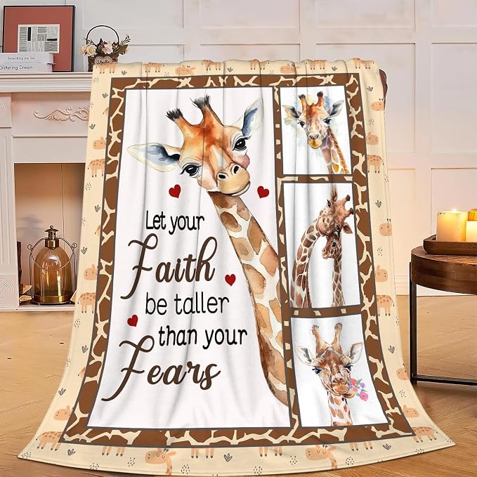 Giraffe Blanket Soft Cozy Cute Giraffe Throw Blanket Warm Giraffe Flannel Fleece Plush Blanket Stuff Animal Decor Blanket Gifts for Lover Kids Girls Boys Women Adults Bed Travel 60"x80"