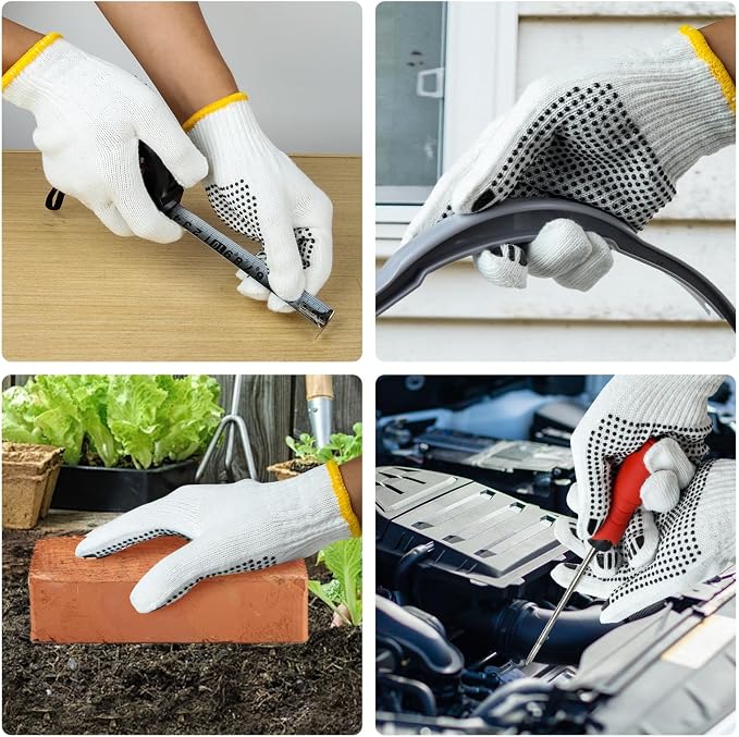 Unisex white cotton polyester knittedsafety gloves,suitable for gardening,warehouse,cooking work-12/36/240 pairs