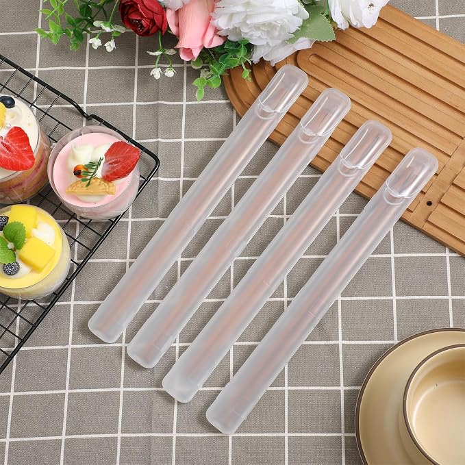 4Pcs Chopsticks Case, Plastic Chopstick Holder with Top Opening for Metal Stainless Wooden Chop Sticks, Reusable Chopsticks Utensils Storage Portable Carrying to Work or Travel Outgoing