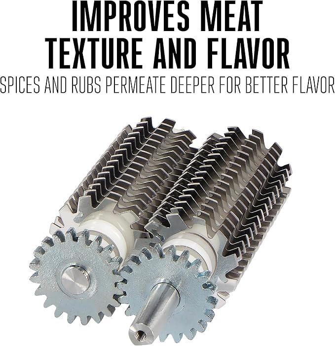 Weston Meat Tenderizer Tool & Heavy Duty Cuber, Quick and Easy Manual Operation For Cuts Up To 4.5” Wide x .75” Thick, Durable Aluminum Construction, Stainless Steel Blades, White (07-3101-W-A)