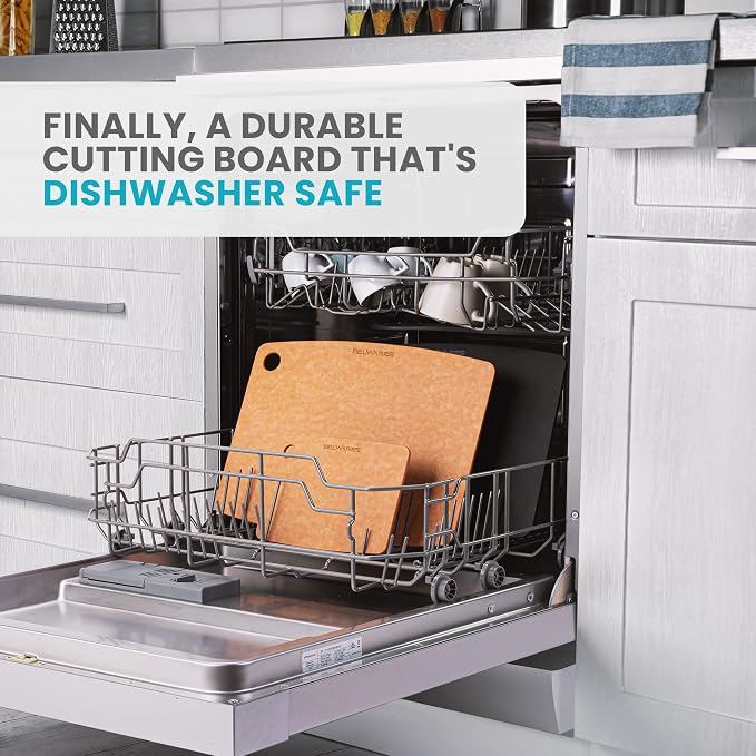 Wooden Cutting Board for Kitchen - Small Composite Wood Cutting Boards Dishwasher - Thin, BPA Free & Eco-Friendly Chopping Board (11.5 x 9 Inch, Natural)
