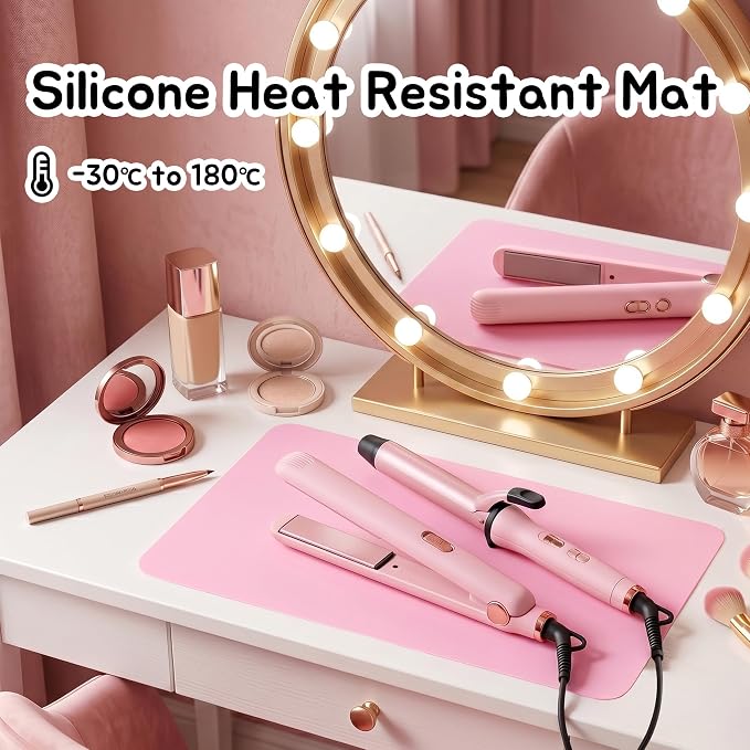 Silicone Mats for Resin Crafts 9"W x 12"L: Non-Slip Heat Resistant Small | Nonstick Silicone Sheets - Easy to Cut Silicone Mat for Jewelry Casting Nail Arts Clay 2 Pcs Blue & 2 Pcs Pink
