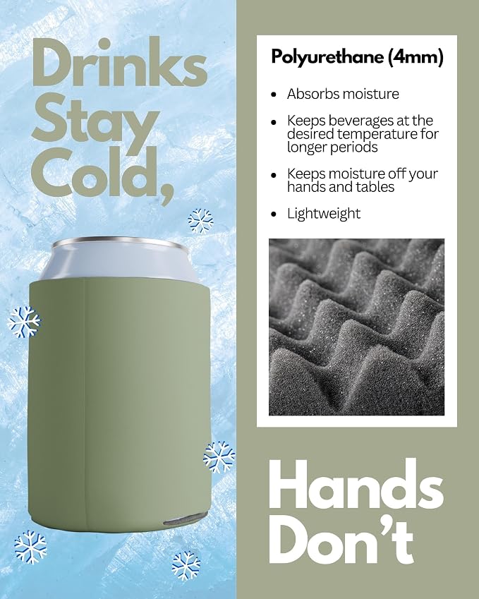 PartyPrints 200 Pack Champagne Blank Can Cooler Sleeves, Customizable Bulk Sublimation Can Coolers, Extra-Thick Collapsible Drink Insulator Sleeve, Beer Can Coolers for Party Beverages