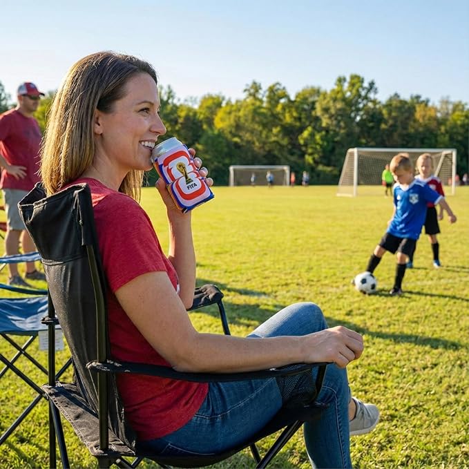 Official 2026 FIFA World Cup - Insulated Soda & Beer Can Cooler - Keeps Drinks Colder for Longer - Durable Drink Holder - Crafted for Everyday Use - Perfect for Beach, Pool, Tailgates & Home