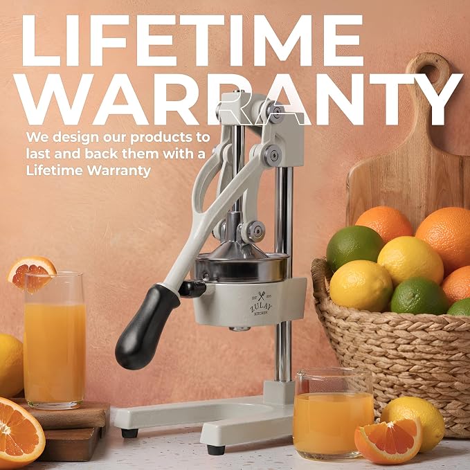 Zulay Kitchen Cast Iron Juicer - Heavy Duty Manual Juicer with Detachable Strainers for Easy Cleaning, Orange Juice Press for Citrus Fruits, Perfect for Bartenders, Juice Lovers & Health Enthusiasts