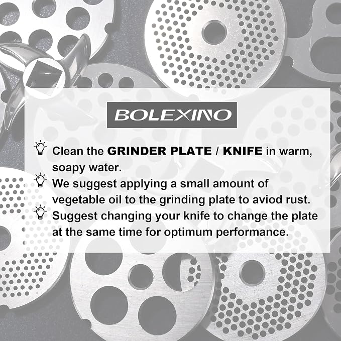#12 Meat Grinder Plate, 3mm Fine Grinding Plate for Sausage | #12 stainless steel plate, 3mm fine grind for sausage, For hot dogs & bologna,Fits most #12 grinders,Dishwasher safe & clean.