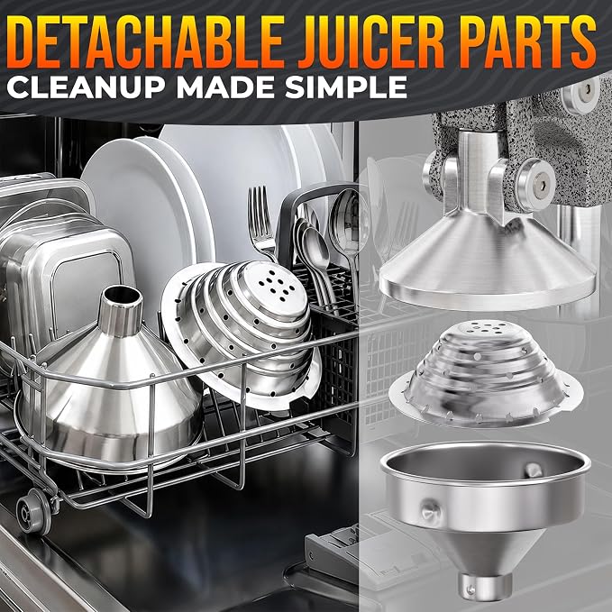 Cast Iron Juicer Hand Press, Heavy-Duty Squeezer, 304 Stainless Steel Bowl – One Pull Extracts Full Juice – Manual Citrus Press Juicer & Orange Squeezer for Lemon, Lime & Lemonade at Home Bar (Silver)