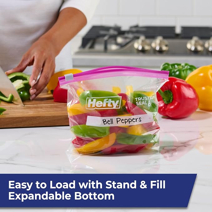Hefty Slider Storage Bags, Quart Size 78 Count (Pack of 4)