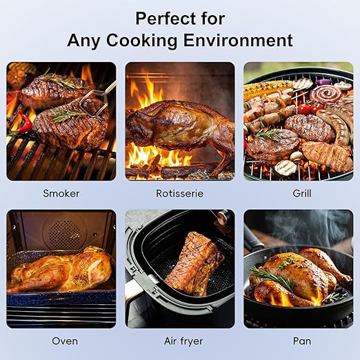 Wireless Bluetooth Meat Thermometer - 2 Probes & App Control, Birthday Gifts for Men, Smart Digital Thermometer for Cooking, Oven, Smoker, BBQ, Grill