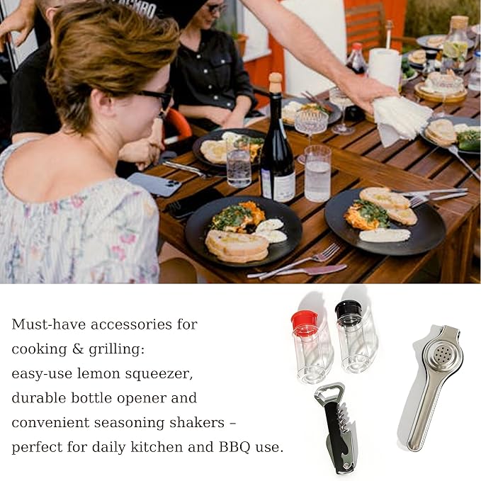 23 Pcs Camping Cooking Utensil Set, Camp Kitchen Set with Organizer Bag, Stainless Steel Outdoor Cooking and Grilling Utensil Organizer for Travel, Picnics, Camping, BBQs, Parties