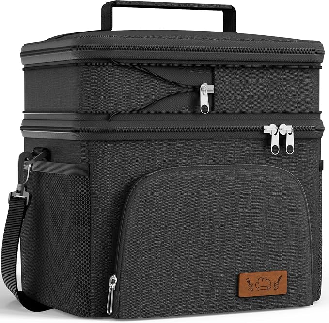 HOTOR Insulated Lunch Box Men Women Leak-Proof Cooler Lunch Bag 20L | 4 Pockets, Adjustable Strap, Ideal for Work, Picnic, Travel, Camping, Gift