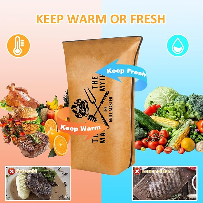 Smoker Accessories BBQ Blanket for Resting Meat, Christmas Dad Gifts for Men Resting Blanket for Smoking, Reusuable Large Capacity Keep Warm Tender and Juicy Grilling Gloves Heat Resistant