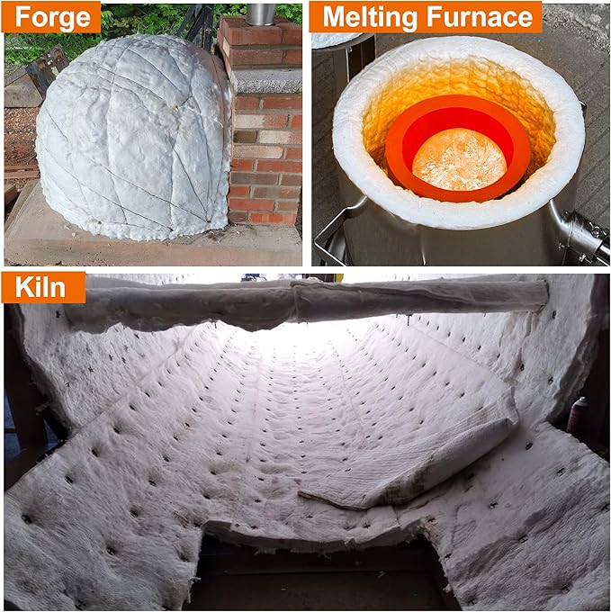 MMasters 284"*24"*1" Ceramic Fiber Insulation Blanket, Fireproof & Heat Resistant Up to 2700°F, Ideal for Wood Stove Baffle, Fireplaces, Kilns, Forges, Pizza Ovens, and More