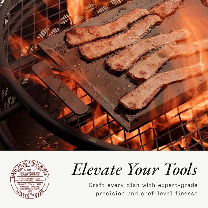 Made In Cookware - Carbon Steel Griddle - (Like Cast Iron, but Better) - Professional Cookware - Crafted in Sweden - Induction Compatible