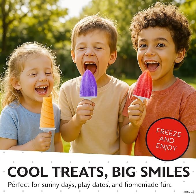 Disney Silicone Popsicle Molds – 6 Reusable Popsicles Molds Featuring Mickey & Friends or Stitch – BPA-Free Flexible Silicone Ice Pop Mold and Popsicle Maker for Frozen Treats