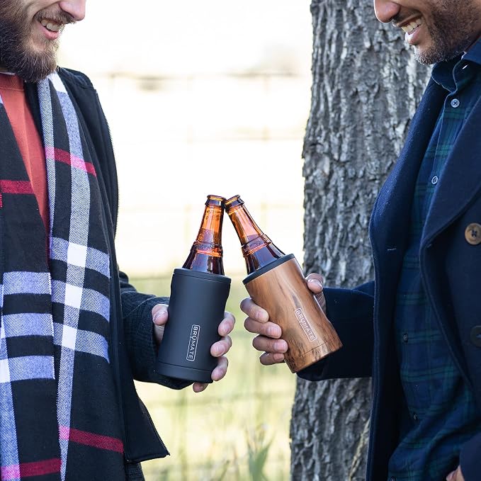 BrüMate Hopsulator Bott'l Insulated Bottle Cooler for Standard 12oz Glass Bottles | Glass Bottle Insulated Stainless Steel Drink Holder for Beer and Soda (Carrara)