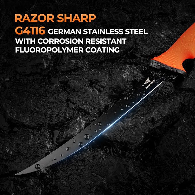 KastKing Paradox Fishing Fillet Knife Kit, 7" and 9" | G4116 German Stainless Steel, Non-Slip Handles, Corrosion-Resistant, Sheath Included, Fresh & Saltwater, Great Fishing Gifts