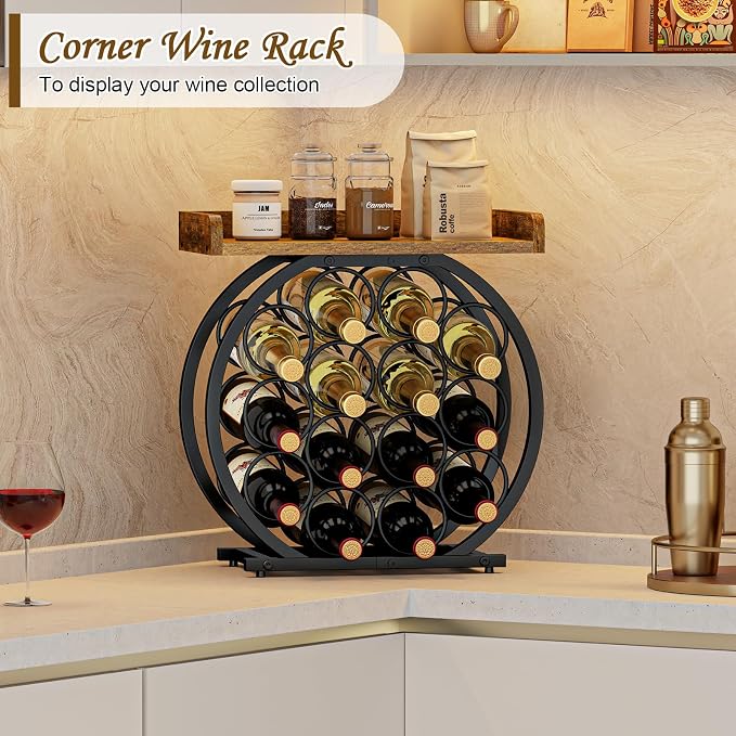 X-cosrack Countertop Wine Rack with Wooden Tabletop (14 Bottles)
