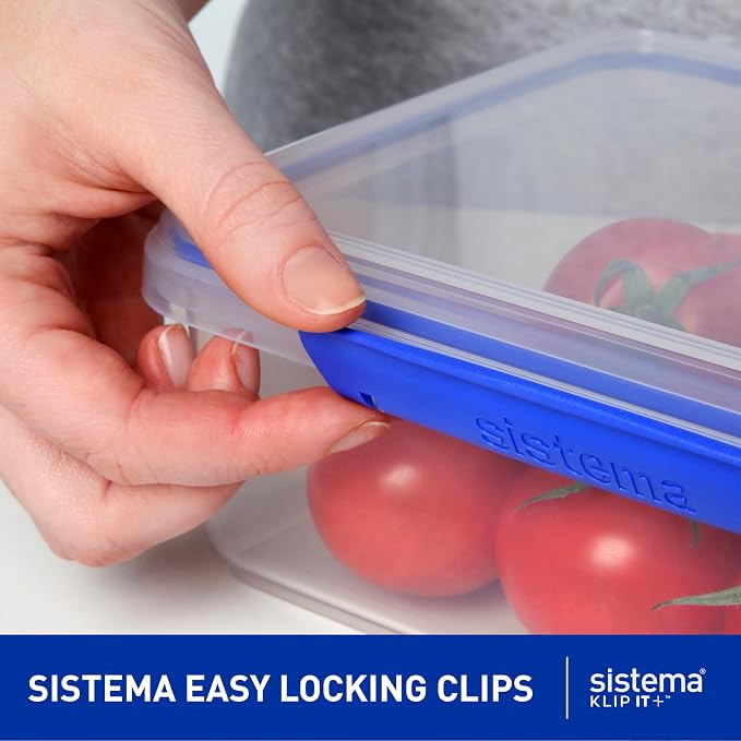Sistema KLIP IT Large 7L Food Storage Container, Airtight & Stackable, Dishwasher, Freezer, & Microwave-Safe, BPA-Free