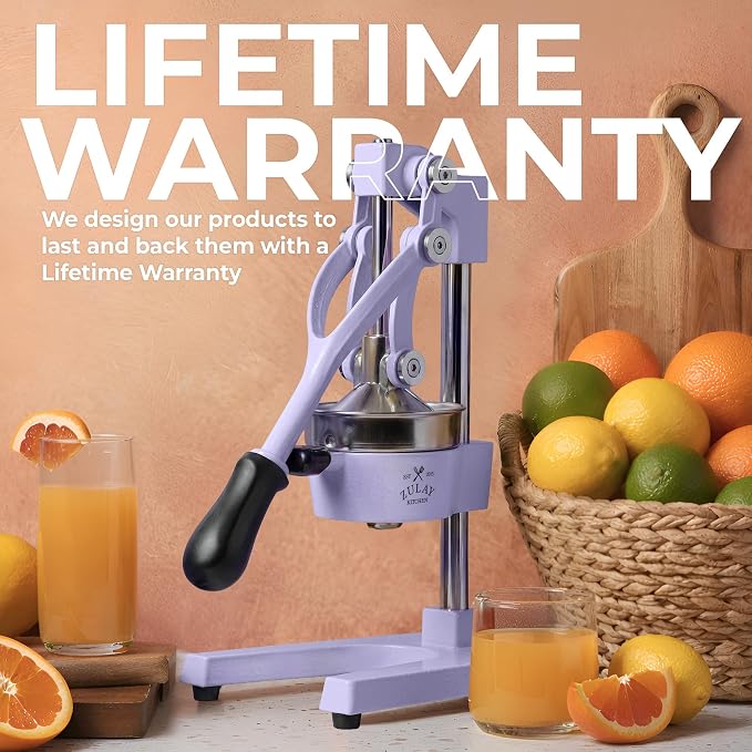 Zulay Kitchen Cast Iron Juicer - Heavy Duty Manual Juicer with Detachable Strainers for Easy Cleaning, Orange Juice Press for Citrus Fruits, Perfect for Bartenders, Juice Lovers & Health Enthusiasts