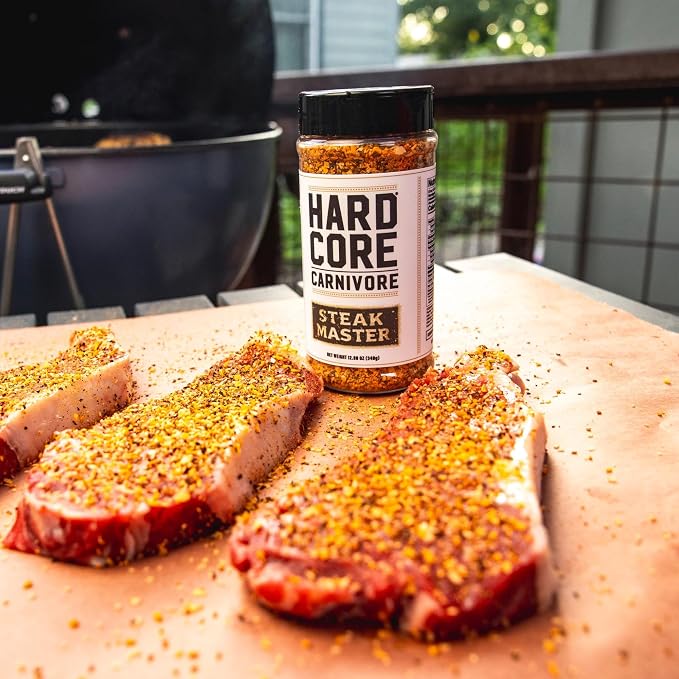 Hardcore Carnivore Steak Master Steak Seasoning, 12oz | Bold Steakhouse Flavor - Black Pepper, Garlic, Smoked Paprika & Worcestershire, Perfect on Steak, Beef, Prime Rib & BBQ