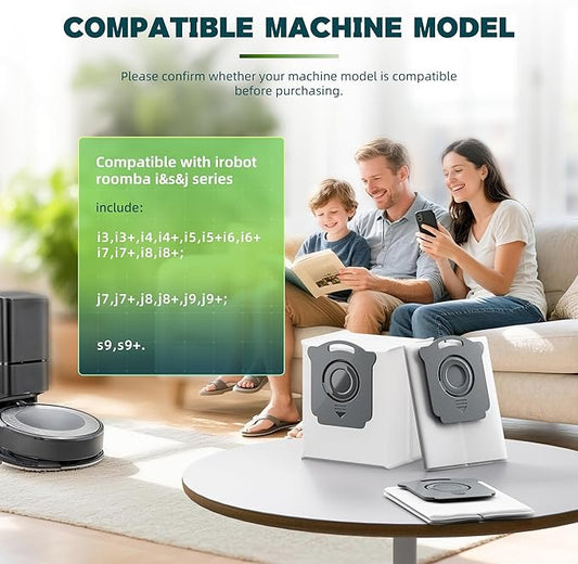 24 Pack Upgraded ‌Vacuum Bags Replacement Compatible with iRobot Roomba i7, i7+, i3, i3+, i1+, i4, i4+, i6, i6+,j6,j7,j7+, i8, i8+,s9, s9+, i & s & j Series Clean Base Automatic Dirt Disposal Bags