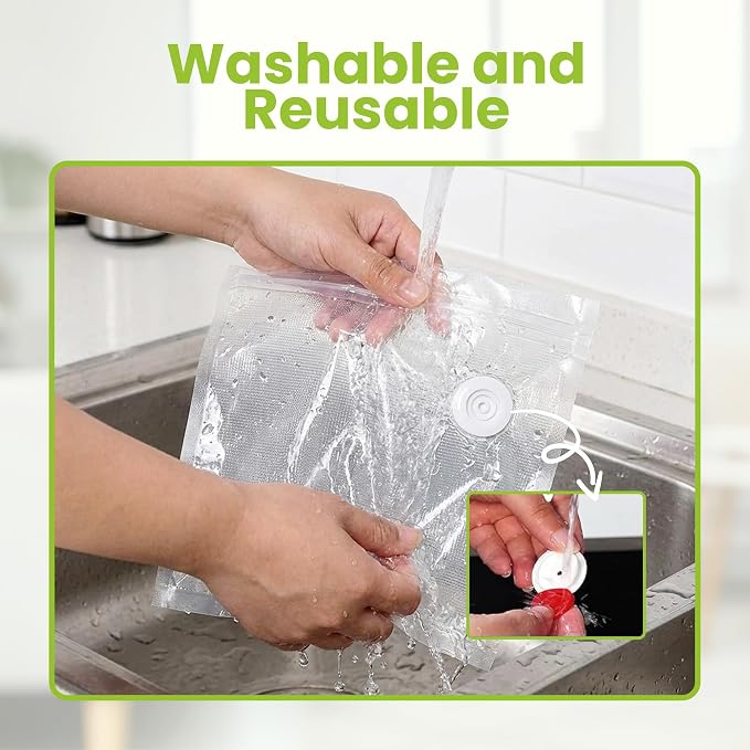 Portable Handheld Vacuum Sealer for Food with 32 Reusable Bags, Compact & Powerful Food Vacuum Sealer with Visible Liquid Tank, Digital Display and 6X Freshness Lock for Meal Prep & Storage