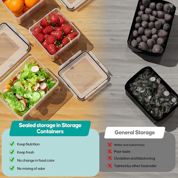 40 Pcs Food Storage Containers with Lids Airtight (20 Lids & 20 Containers)- Reusable Plastic Leakproof Meal-Prep Container for Kitchen Storage Organization Microwave/Dishwasher Safe with Labels & Pen