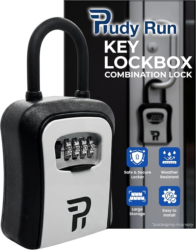 Key Lock Box for Outside – Large Outdoor Lockbox for Keys with Code, 4-Digit Combination Hidden Safe to Hide a Key Outside, Portable Safe Key Storage, 6.7 in, 1 Pack