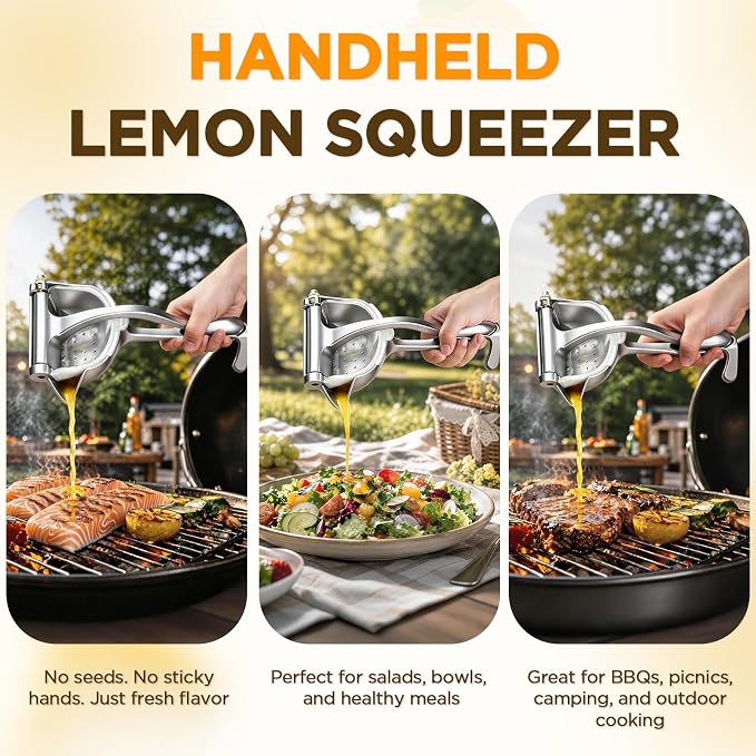 Fruit Juice Squeezer, Lemon Squeezer Manual, Non-Slip Ergonomic Grip, Easy to Use & Clean, 2026 New Upgraded Efficient Extraction of Citrus, and Other Fruits